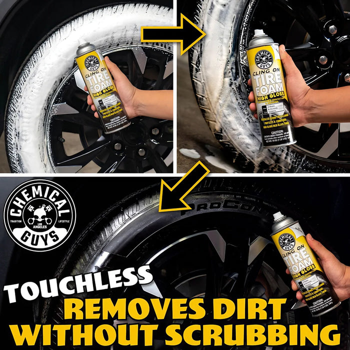 Chemical Guys Cling On Tyre Foam High Gloss 3 In 1 Cleaner, Protectant & Dressing