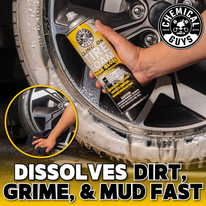 Chemical Guys Cling On Tyre Foam High Gloss 3 In 1 Cleaner, Protectant & Dressing