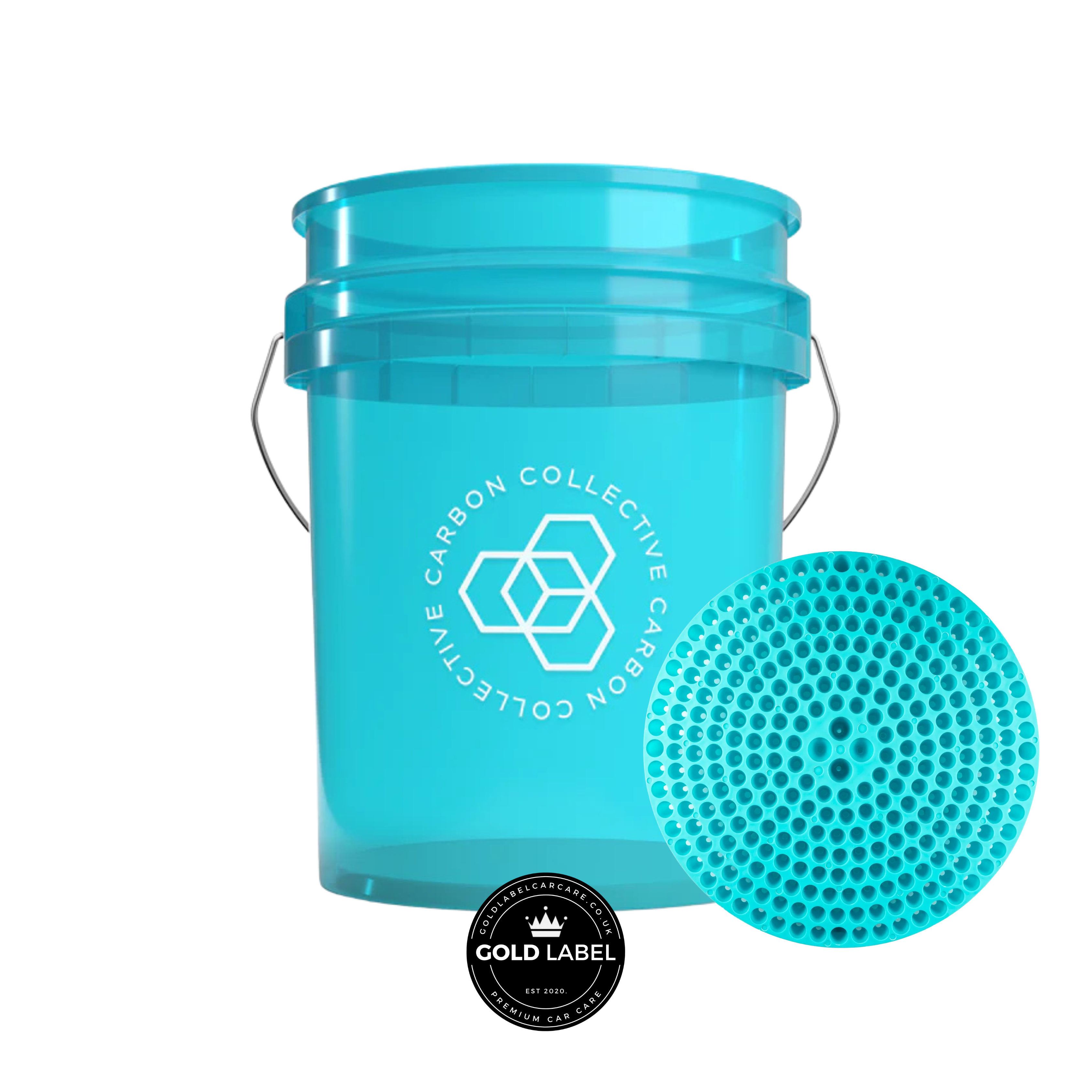 Carbon Collective Transparent Teal Bucket & Vortex Grit Guard Bundle