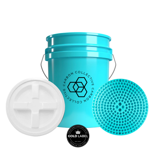 Carbon Collective Signature Teal Bucket, Vortex Grit Guard & Gamma Seal Lid (White)