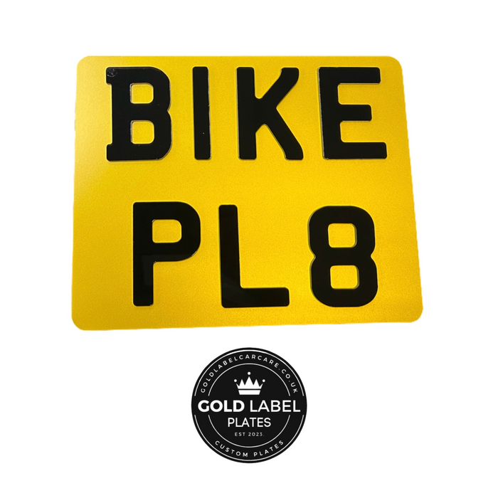 4D 9x7 Bike Registration Plate